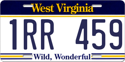WV license plate 1RR459