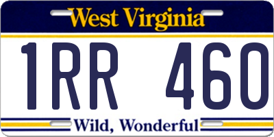 WV license plate 1RR460