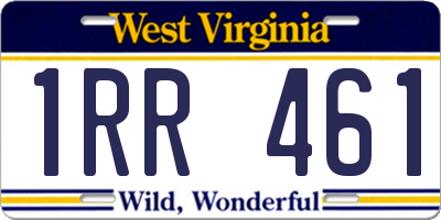 WV license plate 1RR461