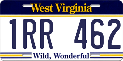 WV license plate 1RR462
