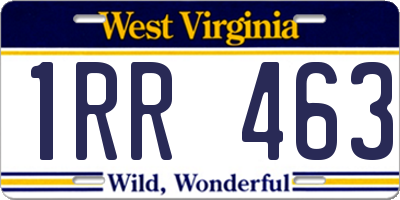WV license plate 1RR463