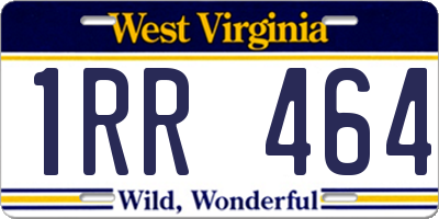 WV license plate 1RR464