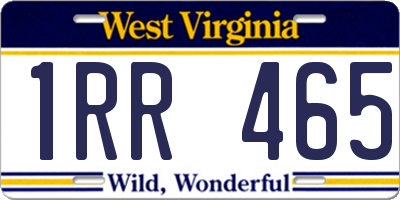 WV license plate 1RR465