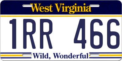 WV license plate 1RR466