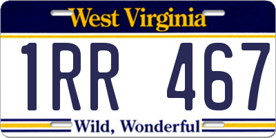 WV license plate 1RR467