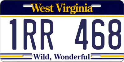 WV license plate 1RR468
