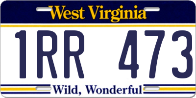 WV license plate 1RR473