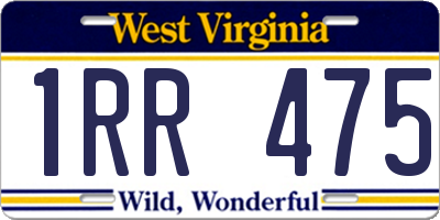 WV license plate 1RR475