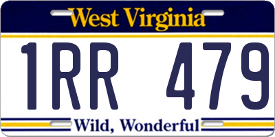 WV license plate 1RR479