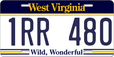 WV license plate 1RR480