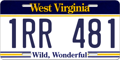 WV license plate 1RR481