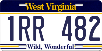 WV license plate 1RR482