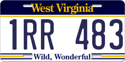 WV license plate 1RR483