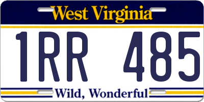 WV license plate 1RR485
