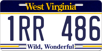WV license plate 1RR486