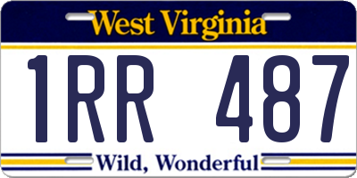 WV license plate 1RR487