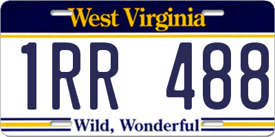 WV license plate 1RR488
