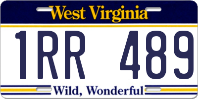 WV license plate 1RR489