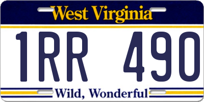 WV license plate 1RR490