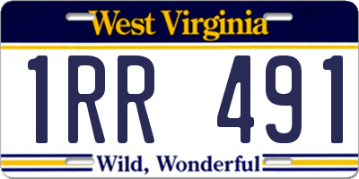 WV license plate 1RR491