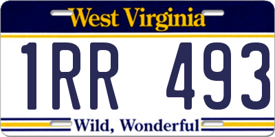 WV license plate 1RR493