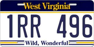 WV license plate 1RR496