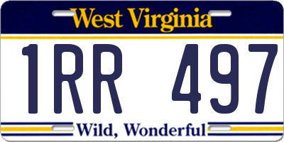WV license plate 1RR497