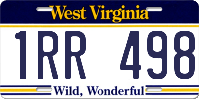 WV license plate 1RR498