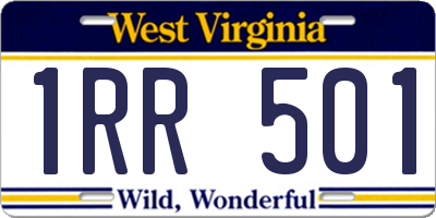 WV license plate 1RR501
