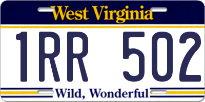 WV license plate 1RR502