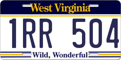 WV license plate 1RR504