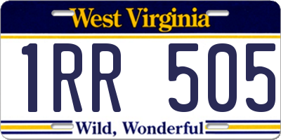 WV license plate 1RR505