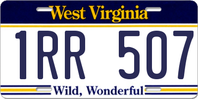 WV license plate 1RR507