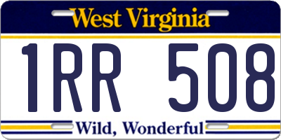 WV license plate 1RR508