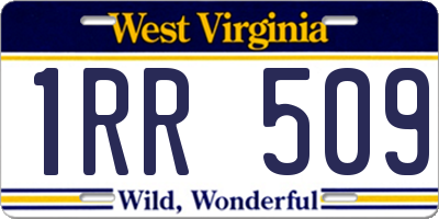 WV license plate 1RR509