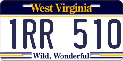WV license plate 1RR510