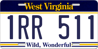 WV license plate 1RR511