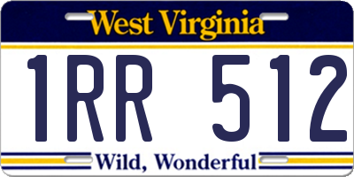 WV license plate 1RR512