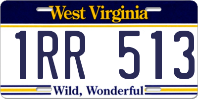 WV license plate 1RR513