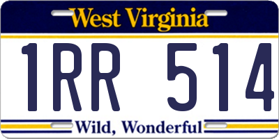WV license plate 1RR514