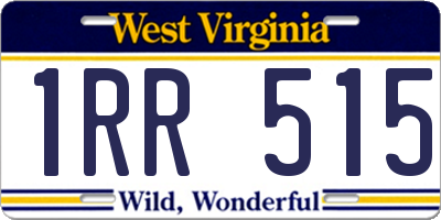 WV license plate 1RR515