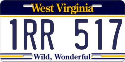 WV license plate 1RR517