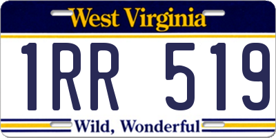 WV license plate 1RR519