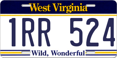 WV license plate 1RR524
