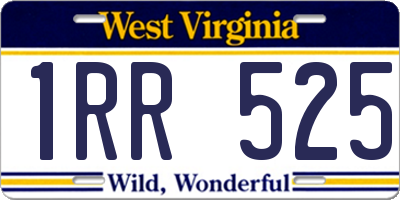 WV license plate 1RR525