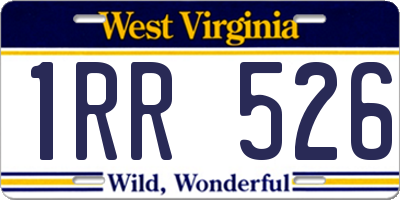 WV license plate 1RR526