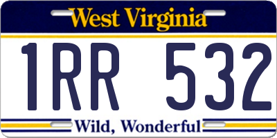 WV license plate 1RR532