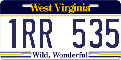 WV license plate 1RR535