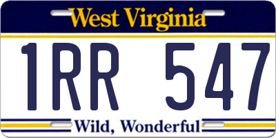 WV license plate 1RR547