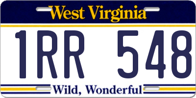 WV license plate 1RR548